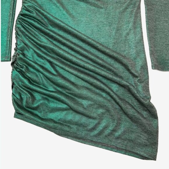 NWT Lovers + Friends Metallic Green Ruched Mini Dress M Revolve Party Sexy - Picture 12 of 15